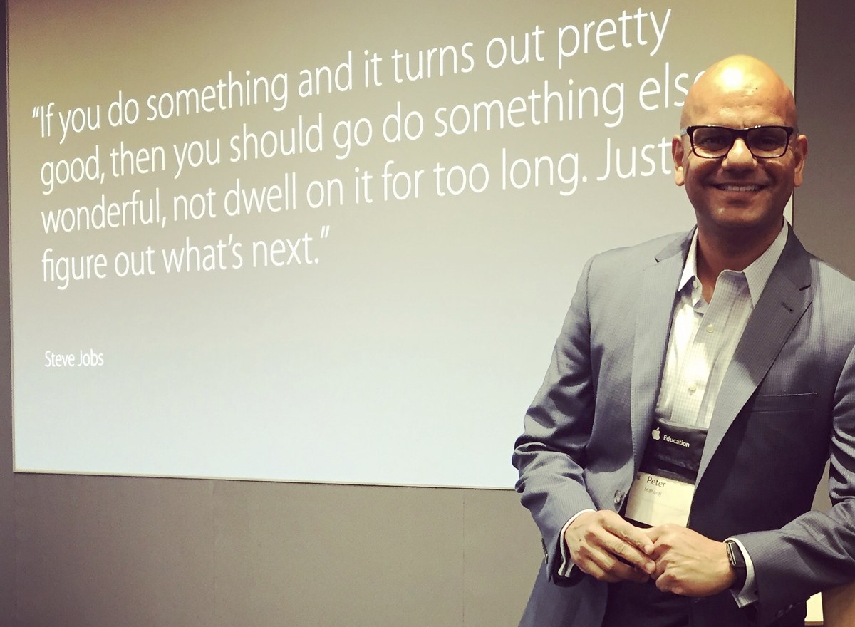 Peter speaking at an education technology event